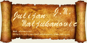 Julijan Maljukanović vizit kartica